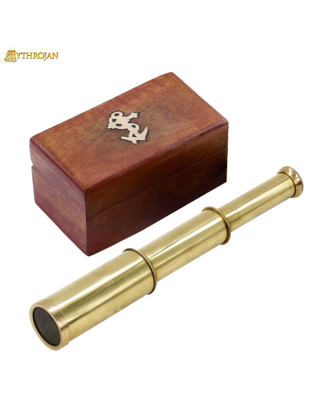 Catalejo pirata in ottone con scatola...