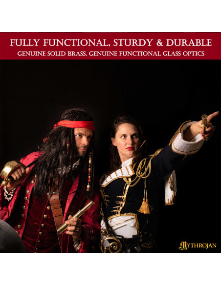 Catalejo pirata in ottone con scatola...