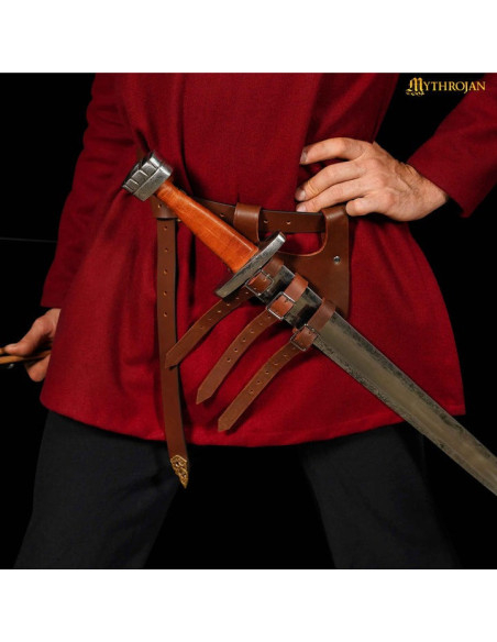 Tahalì medieval in cuoio per spade...