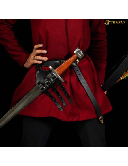 Tahalí medieval in cuoio per spade...