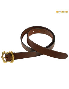 Cintura medieval rinascimentale in cuoio, colore marrone