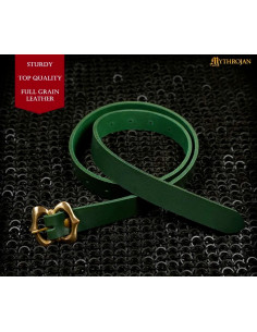 Cintura medieval rinascimentale in pelle, colore verde 2