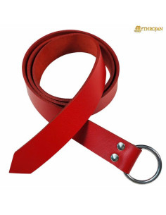 Cintura vichinga con fibbia rotonda, colore rosso