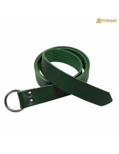 Cintura vichinga con fibbia rotonda, colore verde (101 cm.)