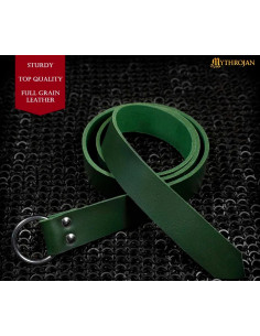 Cintura vichinga con fibbia rotonda, colore verde (101 cm.) 2