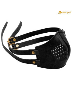 Maschera facciale in pelle per Cosplay, colore nero