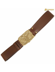 Cintura vichinga cinghia semplice fibbia ottone Corvo di...