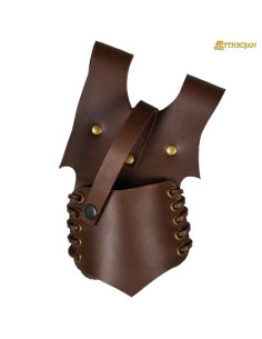 Tahalì medieval in cuoio per appendere spade, colore marrone