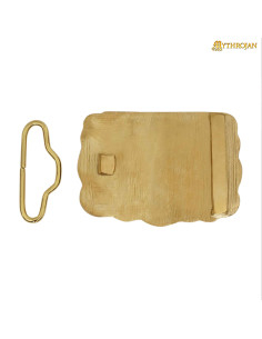 Fibbia vichinga in ottone per cinture design Corvo di Odino 2