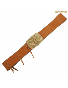 Cintura vichinga vintage fibbia ottone corvo di Odino