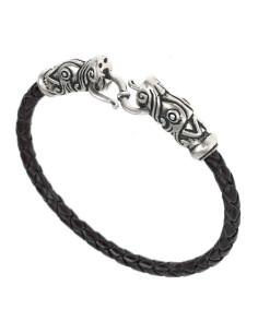 Bracciale intrecciato vichingo Gotland in argento su...
