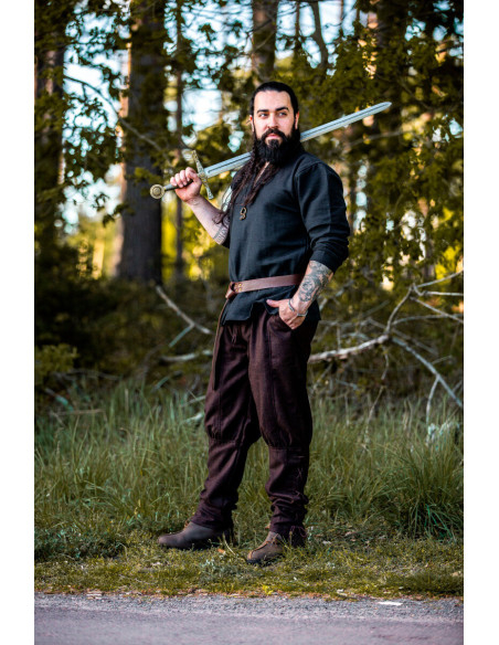 Pantaloni vichinghi in lana marrone