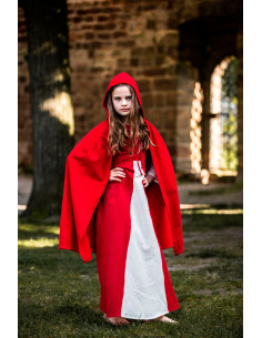 Capa medieval per bambini modello Cecilia, colore rosso