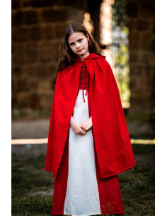 Capa medieval per bambini modello Cecilia, colore rosso 2