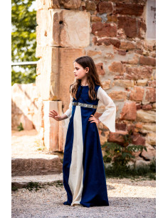 Abito medievale Piccola Donna, bicolore blu-bianco