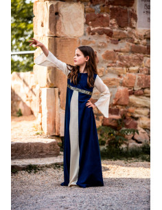 Abito medievale Piccola Donna, bicolore blu-bianco 2