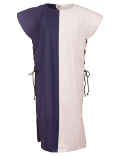 Tabardo medieval modello Gilbert, colore blu-crema
