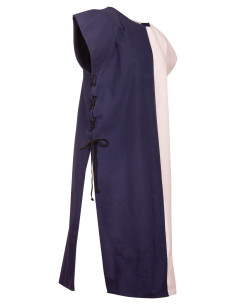 Tabardo medieval modello Gilbert, colore blu-crema 2