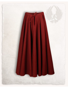 Gonna medievale in cotone modello Ursula, colore rosso
