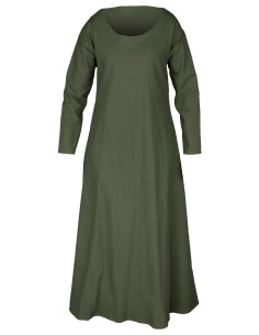Tunica lunga medieval in cotone modello Lenora, colore verde