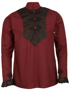 Camicia medieval modello Viscardi, colore bordeaux
