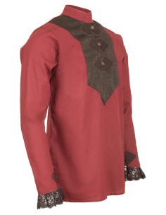 Camicia medieval modello Viscardi, colore bordeaux 2