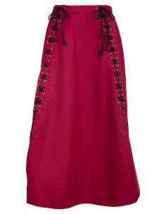 Gonna medievale in cotone modello Callista, colore bordeaux