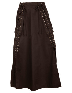 Gonna medievale in cotone modello Callista, colore marrone