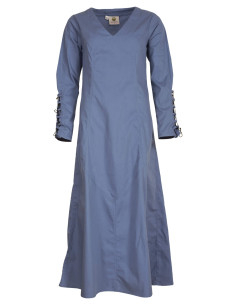 Tunika lunga medievale in cotone modello Antaris, colore blu 2