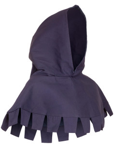 Gugel medieval in tela modello Thilo, colore blu