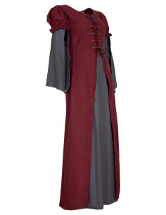 Vestito medieval lungo modello Loreley, colore bordeaux 2