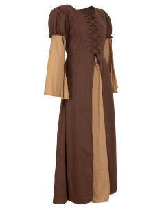 Abito medieval lungo modello Loreley, color marrone 2