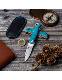 Coltello da caccia Cudeman modello MT-10 blu (con fodero)