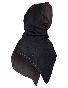 Gugel medieval in cotone modello Halaif, colore nero
