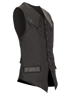Gilet gotico medieval modello Darovin, colore nero