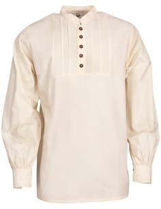 Camicia medieval in cotone modello Lucious, colore naturale