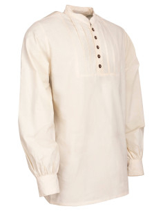Camicia medieval in cotone modello Lucious, colore naturale 2
