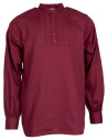Camicia medieval in cotone modello Lucious, colore bordeaux