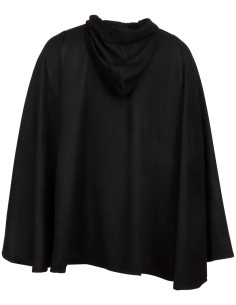 Cappa medievale in lana modello Raven, colore nero 2