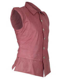 Jubón medieval in pelle modello Tilly, colore bordeaux