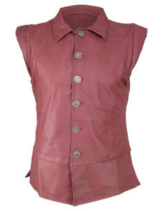 Jubón medieval in pelle modello Tilly, colore bordeaux 2