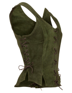 Corpetto medievale in pelle modello Caty, colore verde