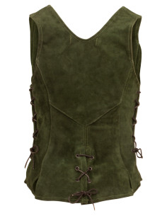 Corpetto medievale in pelle modello Caty, colore verde 2
