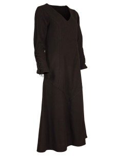 Tunic medievale lunga in cotone modello Antaris, colore nero