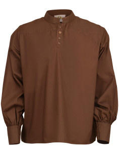 Camicia medieval in cotone modello Bartold, colore marrone