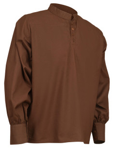 Camicia medieval in cotone modello Bartold, colore marrone 2
