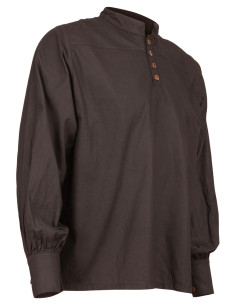 Camicia medieval in cotone modello Bartold, colore nero 2