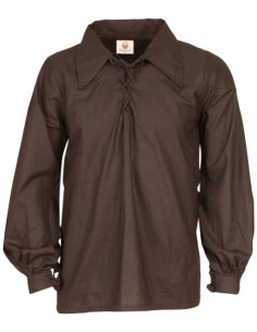Camicia medieval in cotone modello Sawyer, colore nero