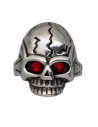 Anello Teschio occhi rubini, varie misure