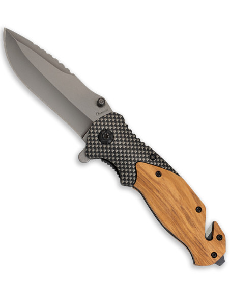 Coltello tattico di salvataggio legno...